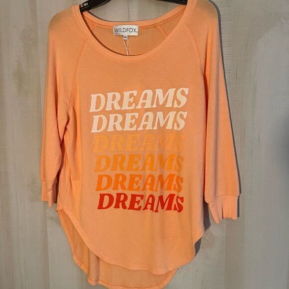 NWT Wildfox Dreams‎ Haley Raglan apricot wash, size XS - Picture 4 of 13